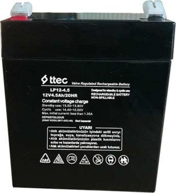 Ttec 12V 4.5Ah Bakımsız Kuru Akü - Image 1