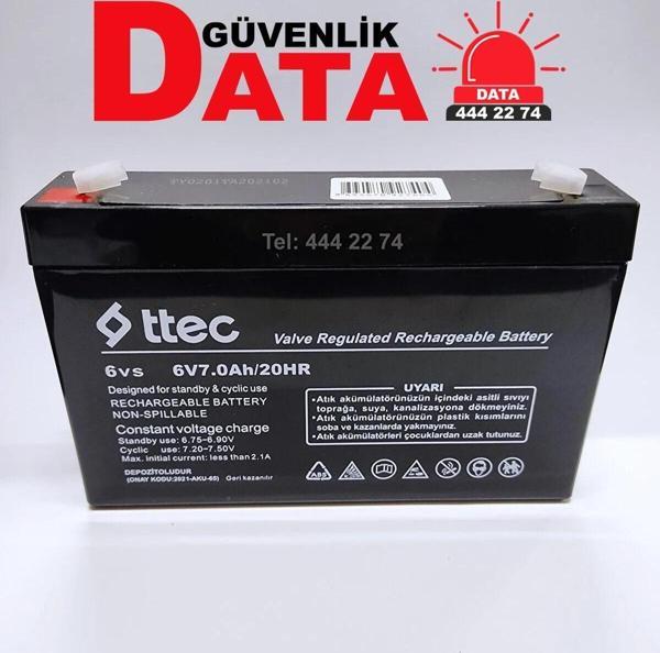 Ttec 6V 7Ah 20Hr Bakımsız Kuru Akü 6 Volt 7 Amper (2022 Üretim) - Image 1