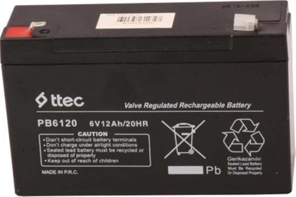 Ttec Plus Ttec 6V 12Ah Bakımsız Kuru Akü - Image 1