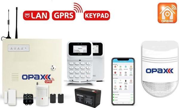 Opax -2747 Gprs&Lan Alarm Paneli Bgr-10 Kablolu Sirenli Full Set (1 Yıl Ahm Ücretsiz) - Image 1