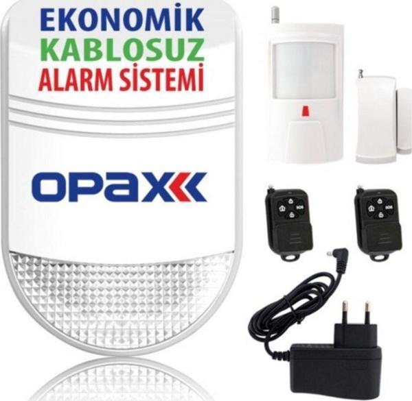 Opax Bgr-06 Ekonomik Kablosuz Alarm Sistemi (Siren+Pır+Manyetik Kontak+2 Adet Kumanda+Adaptör) - Image 1