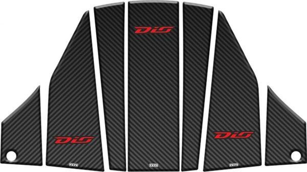 Gogo Tank Pad Siyah-kırmızı Yazılı Karbon Desenli 003 Honda Dıo 110 2021-2023 - Image 1