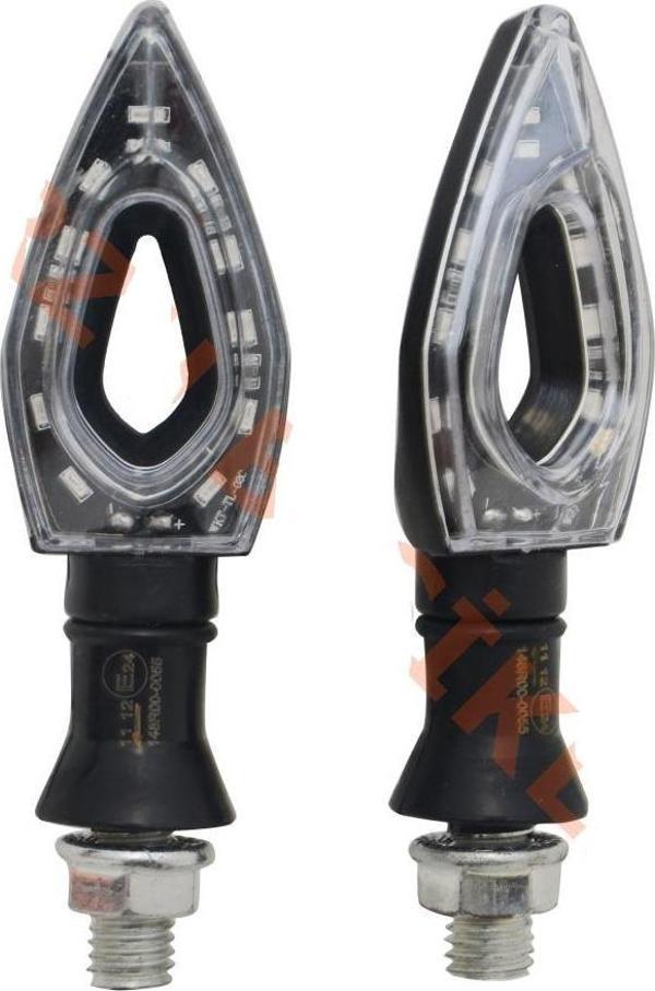 Motospartan Sinyal Takımı Led Sarı Işık Rt-072 Siyah Universal - Image 1