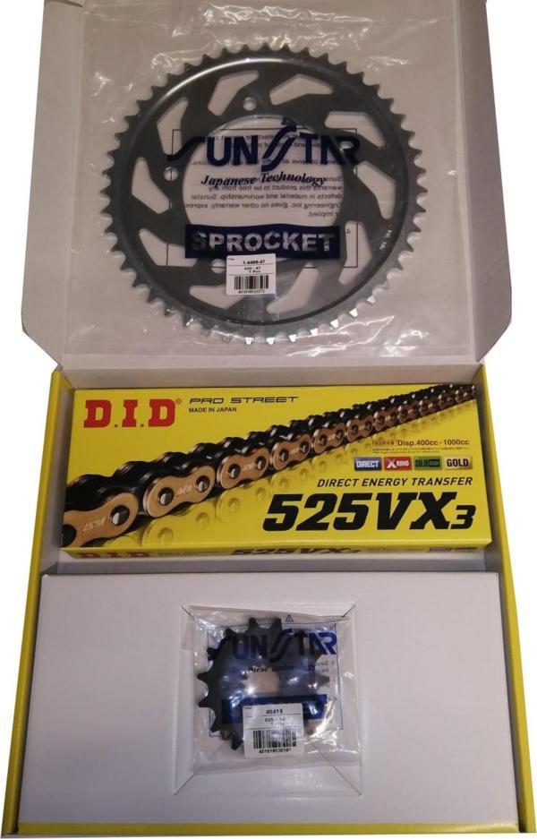 Dıd Sunstar Çelik Zincir Dişli Seti 525vx X-rıng Suzukı Dl1000 V-strom 2002-2010  17t 41t (jtf520.17 - Image 1