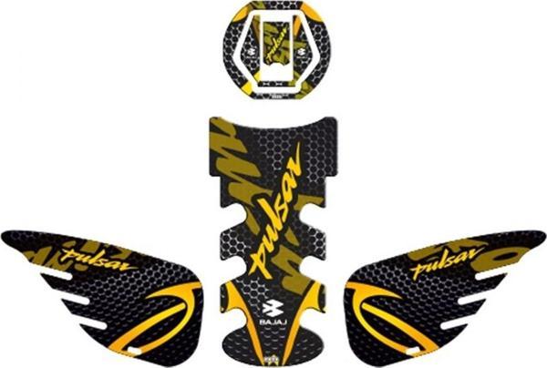 Gogo Tank Pad Seti Bajaj Pulsar Siyah Sarı 003 2014-2023 - Image 1