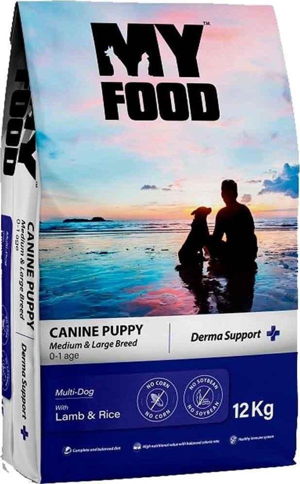 My Food Kuzulu Pirinçli Yavru Orta/Büyük Irk Köpek Maması Derma Support 12 Kg - Image 1