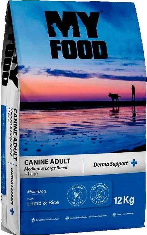 My Food Kuzulu Pirinçli Yetişkin Orta/Büyük Irk Köpek Maması Derma Support 12 Kg - Image 1