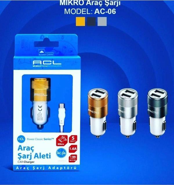 ACL Ac-06 Power Classic Series™ Araç İçi Şarj Aleti Micro Kablolu - Image 1