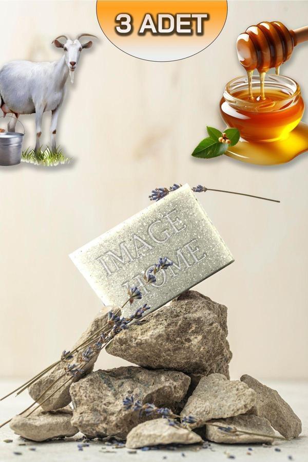 İMAGE HOME 3 Adet Keçi Sütlü&Ballı Katı Sabun 100Gr X3 - Image 1