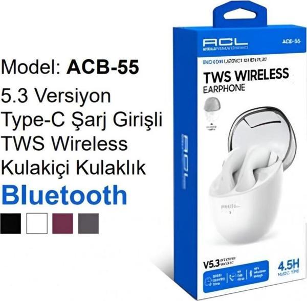 ACL Acb-55 5.3 Versiyon Type-C Şarj Girişli Tws Wireless Kulakiçi Kulaklık - Image 1