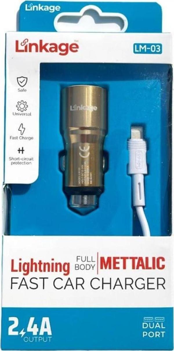 Linkage Full Metal Lingning 2,4A/2* Uyumlu Usb Araç İçi Şarj Aleti Lm-03 - Image 1