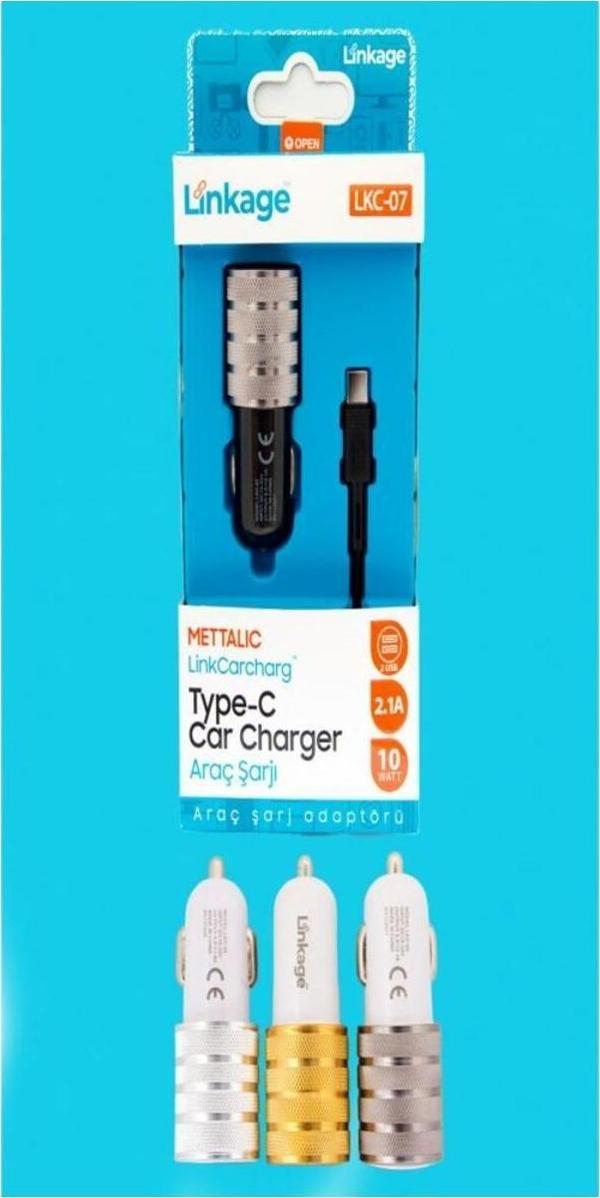 Linkage Lkc-07 Metal Type-C 2,1A /10W 2Xusb 1Mt Şarj Kablosu - Image 1