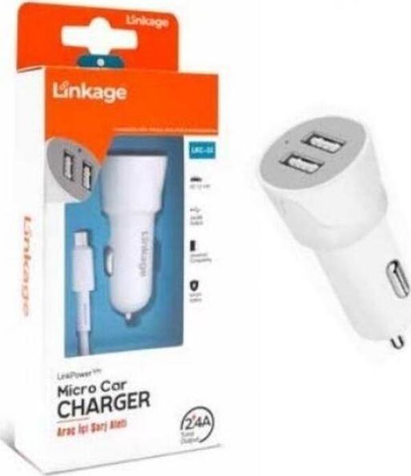 Linkage Lkc-33 2,4A /12-14V 2Xusb 1Mt Micro Şarj Kablosu Araç İçi Şarj Aleti - Image 1
