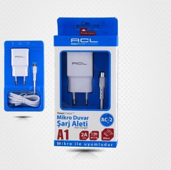 ACL Samsung Uyumlu 2 A1 Micro Şarj Aleti 2A Hızlı Şarj 1Mt - Image 1
