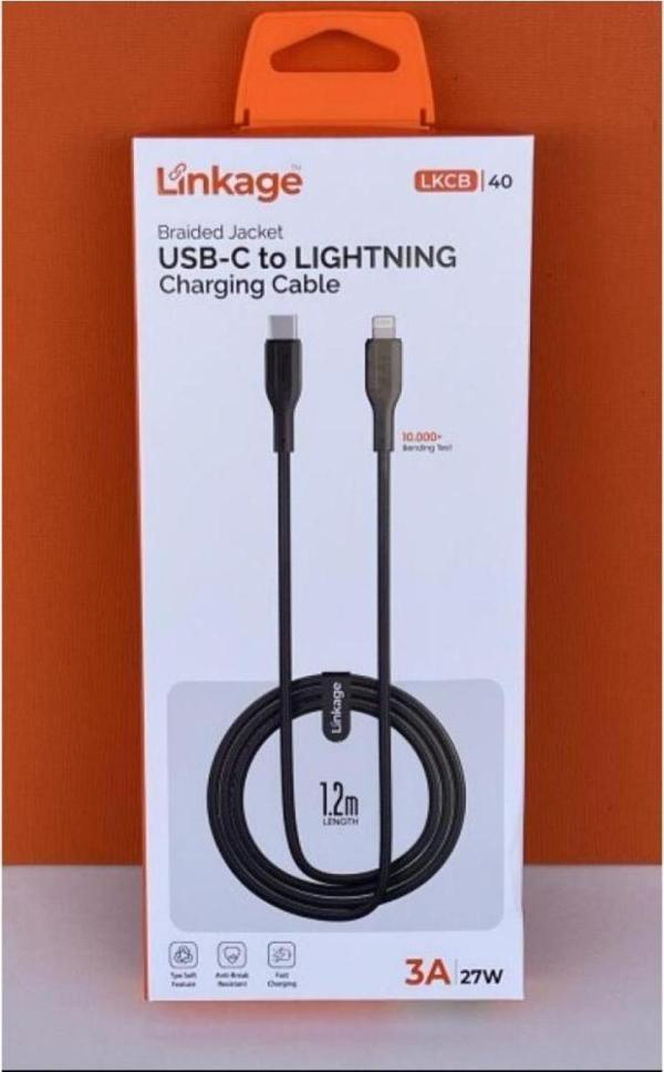 Linkage Şarj Kablosu 27W, 3A, Usb-C To Lightning 1.2 Metre Şarj Kablo Lkcb-40 Uyumlu - Image 1