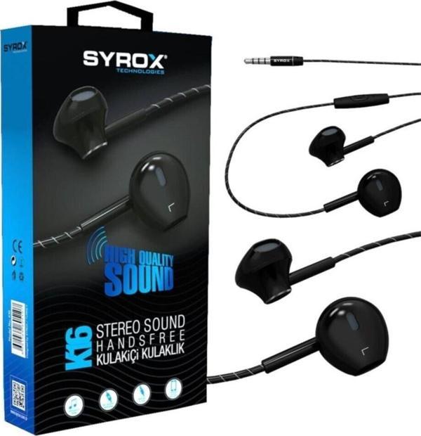 Syrox Ekstra Güçlü Ses Stereo Mikrofonlu Kablolu Kulaklık 3.5Mm Aux Syx-K16 - Image 1