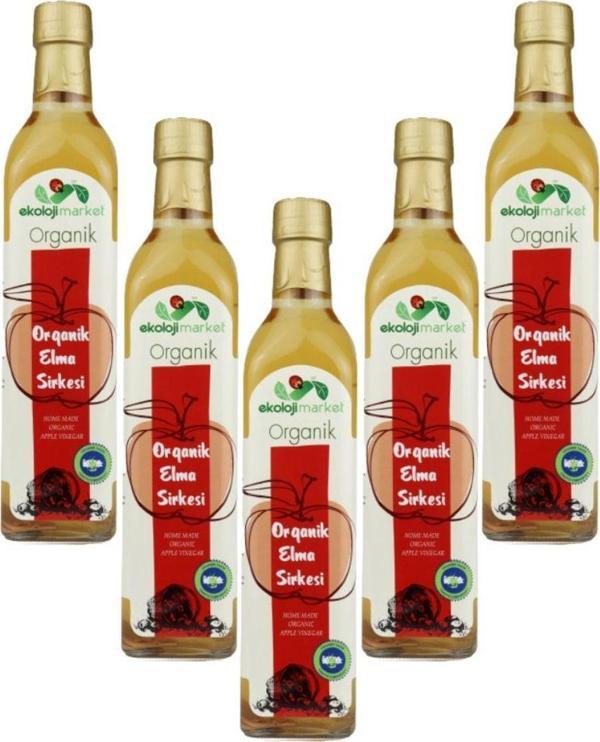 Ekoloji Market Organik Elma Sirkesi 500 Ml - 5'Li Paket - Image 1