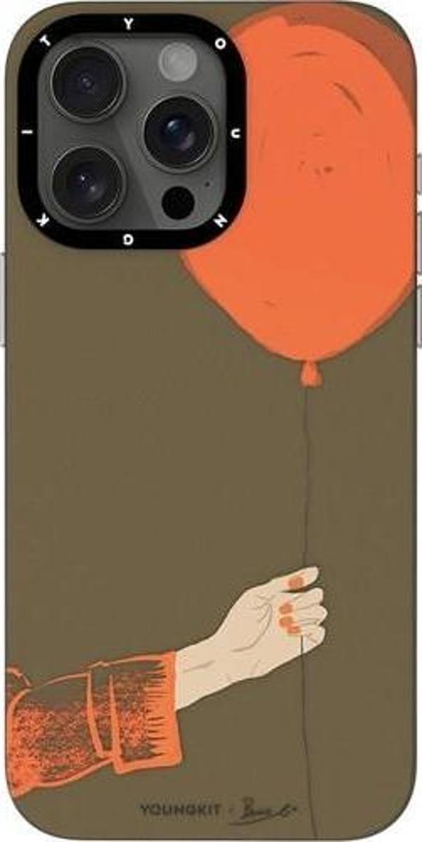 YoungKit Apple İphone 14 Pro Max Uyumlu Kılıf Magsafe Şarj Özellikli Orange Serisi Flying Balloon Turuncu - Image 1