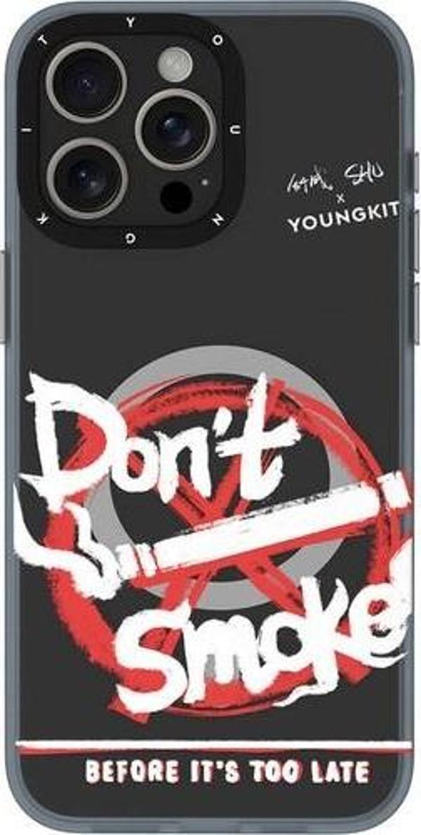 YoungKit Apple İphone 14 Pro Uyumlu Kılıf Magsafe Şarj Özellikli Shu Tasarımlı City Serisi Siyahlı Kırmızı - Image 1