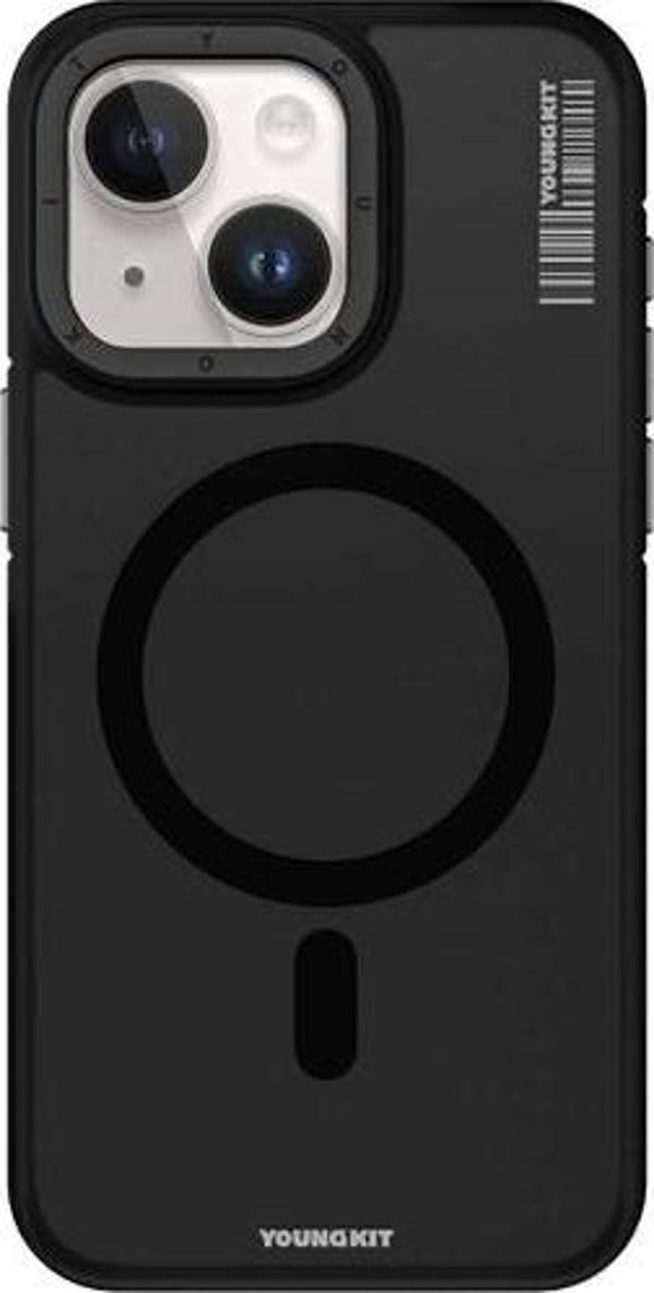 YoungKit İphone 13 Uyumlu Kılıf Rock Sand Serisi Kapak Siyah - Image 1