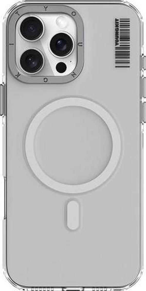 YoungKit İphone 16 Pro Uyumlu Kılıf Magsafe Şarj Özellikli Şeffaf Crystal Shield Serisi Kapak Şeffaf - Image 1