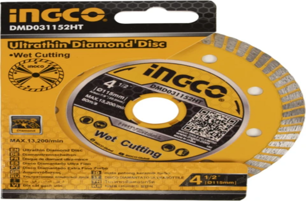 Ingco DMD031152HT Elmaslı Seramik Kesme Diski 115 x 22.2 mm - Image 1