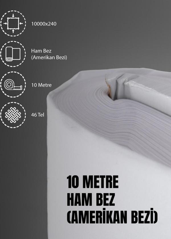 %100 Pamuk 46 Tel Amerikan Bezi Ham Bez Punch Kumaş - Beyaz 1000x240 cm - Image 1