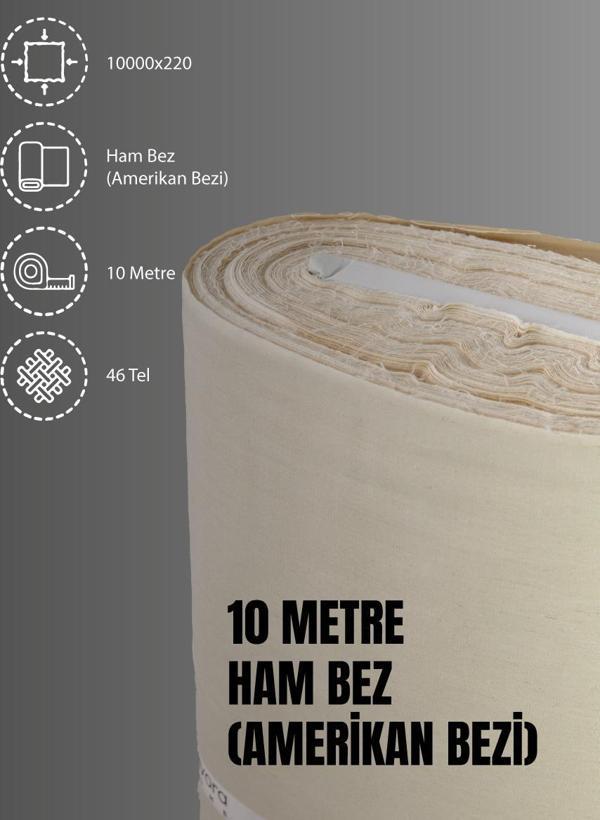 %100 Pamuk 46 Tel Amerikan Bezi Ham Bez Punch Kumaş - Krem 1000x220 cm - Image 1