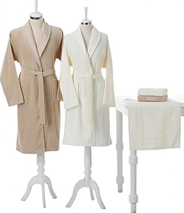 Camellia Happy Aile Bornoz Seti- Bej - Krem - Image 1