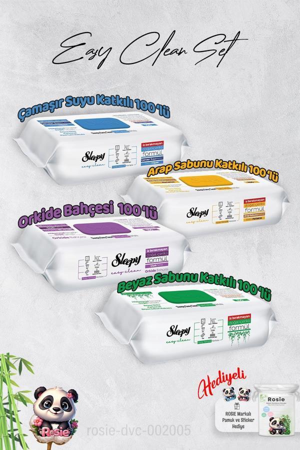 Sleepy  Çamaşır Suyu, Arap sabunu, Beyaz Sabun ve Orkide Yüzey Temizlik Havlusu ve Hediye Rosie - Image 1