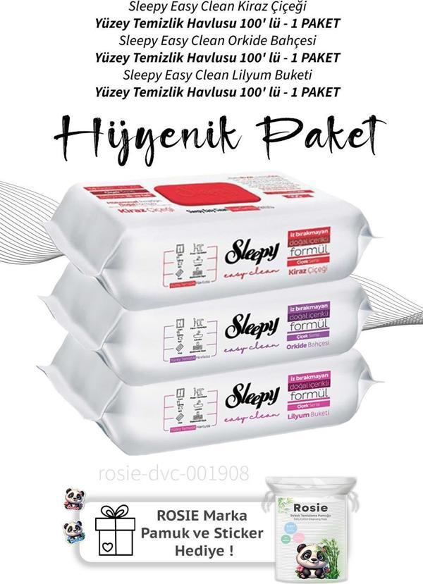 Sleepy Easy Clean Çiçek Serisi, Kiraz Çiçeği, Orkide Bahçesi ve Lilyum Buketi 100' lü - Image 1