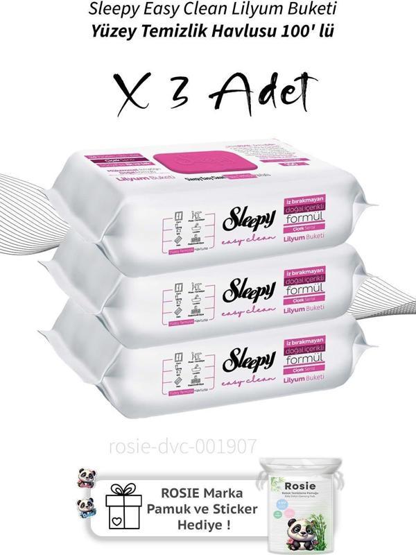 Sleepy Easy Clean Lilyum Buketi Yüzey Temizlik Havlusu 100' lü X3 - Image 1