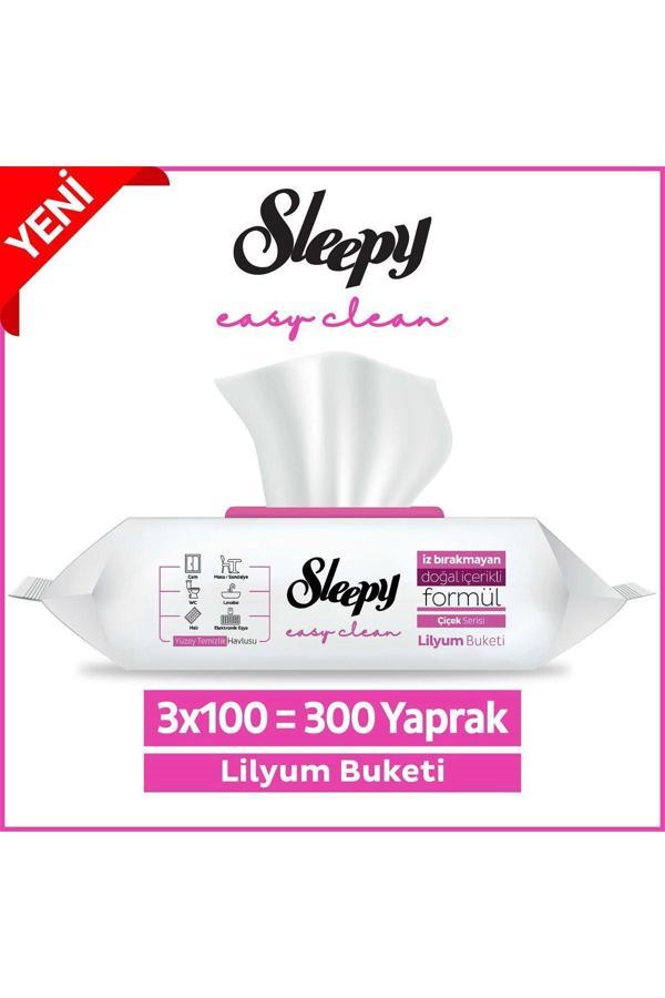 Sleepy Easy Clean Lilyum Buketi Yüzey Temizlik Havlusu&Mendili 3x100 (300 Yaprak) - Image 1