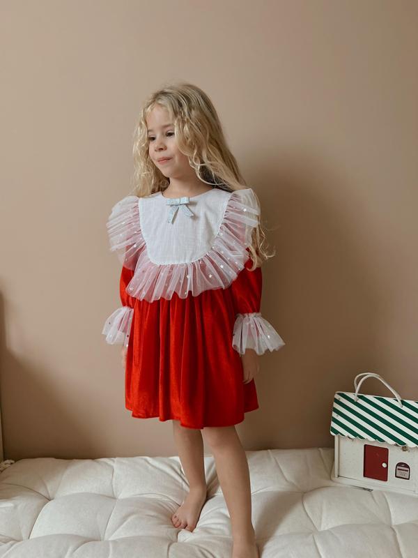 Velvet Kırmızı Kadife Elbise - Image 1