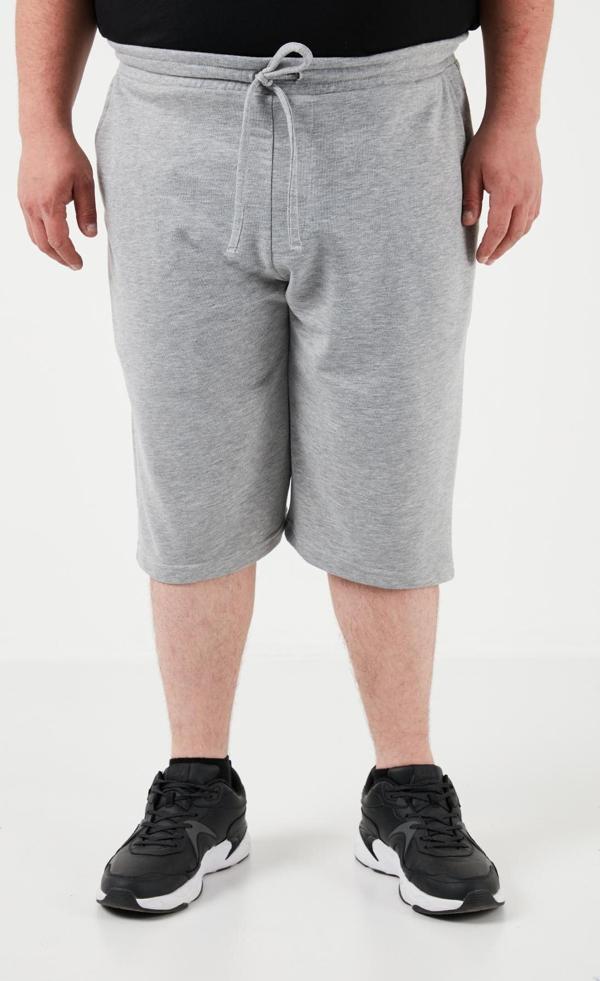 Buratti Pamuklu Regular Fit Büyük Beden Erkek Bermuda 5908042B GRİ MELANJ - Image 1
