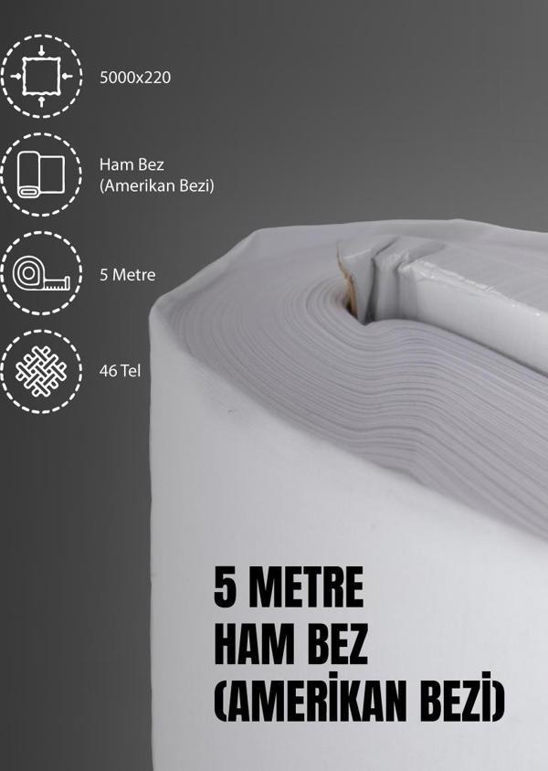 %100 Pamuk 46 Tel Amerikan Bezi Ham Bez Punch Kumaş - Beyaz 500x220 cm - Image 1