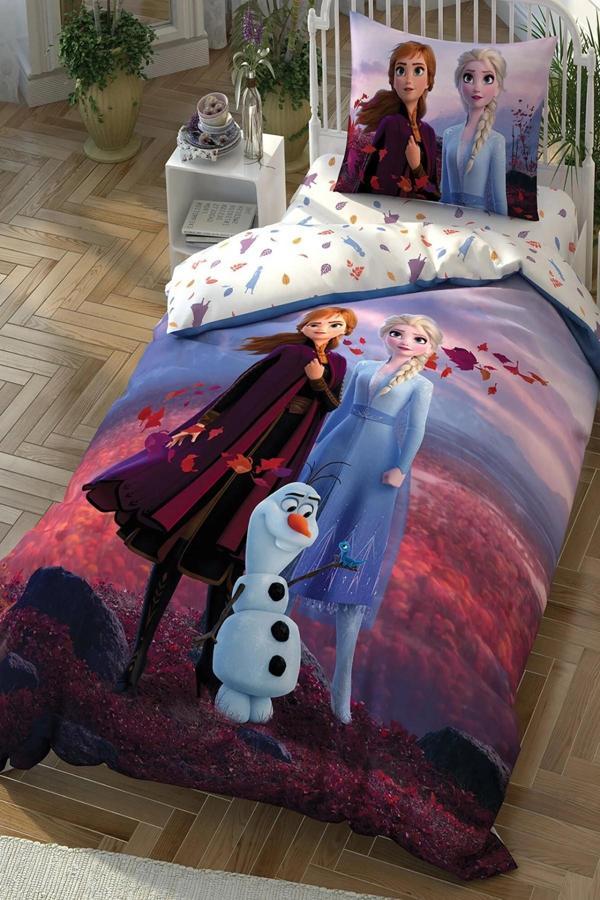 Taç Lisanslı Disney Frozen 2 Autumn Pamuk Lisanslı Tek Kişilik Nevresim Takımı - Image 1