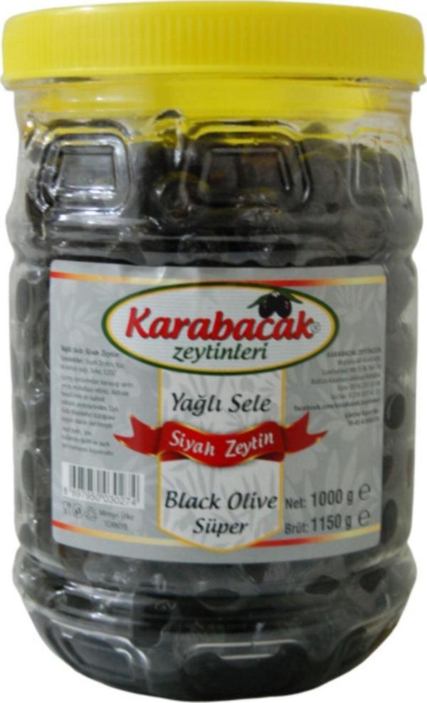 Karabacak Zeytin Karabacak Siyah Zeytin Süper Boy 1 Kğ Pet Kavanoz - Image 1