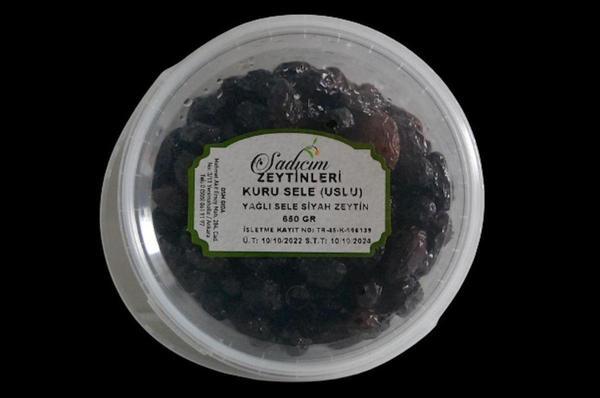 sadıcım Kuru Sele (Tuzsuz) Siyah Zeytin Uslu 650 Gr - Image 1