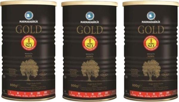 MarmaraBirlik 201-230 Gold Az Tuzlu Zeytin 800  gr *3 Adet - Image 1