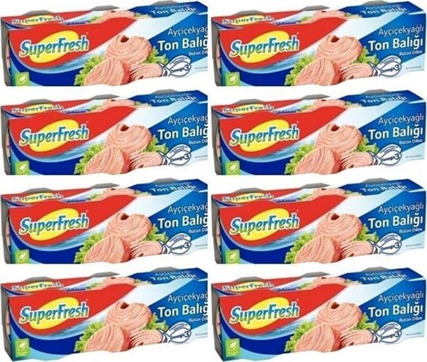SuperFresh Aycicek Yaglı Klasik Ton Balığı 3 X 75 Gr X 8 Paket Toplamda 24 Adet 75 Gr - Image 1