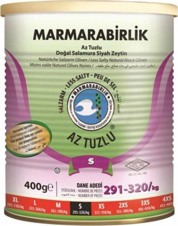 MarmaraBirlik Az Tuzlu Siyah Zeytin 400 Gr - Image 1