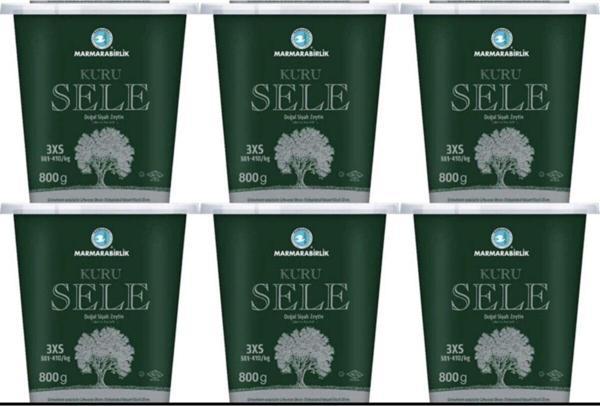 MarmaraBirlik Doğal Kuru Sele Siyah Zeytin 800 Gr X 6 Adet - Image 1