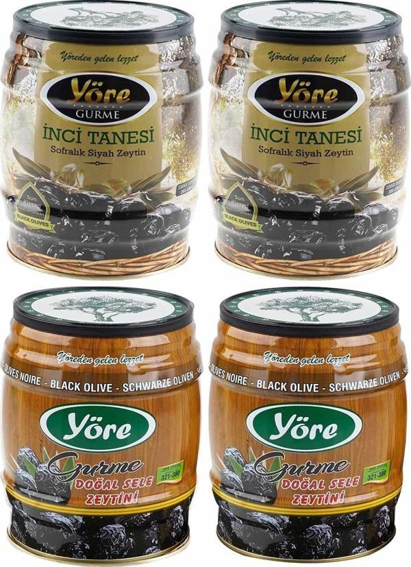 Yöre 2 Adet İnci Tanesi Siyah Zeytin 750 Gr  Ve 2 Adet Doğal Sele Siyah Zeytin 750 Gr - Image 1