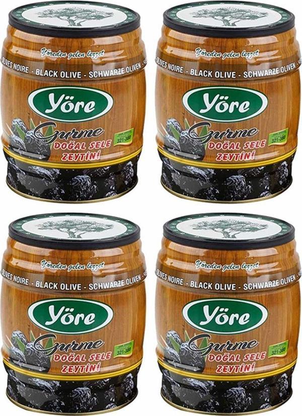 Yöre Doğal Sele Siyah Zeytin 750 Gr Teneke 4'Lü Paket - Image 1