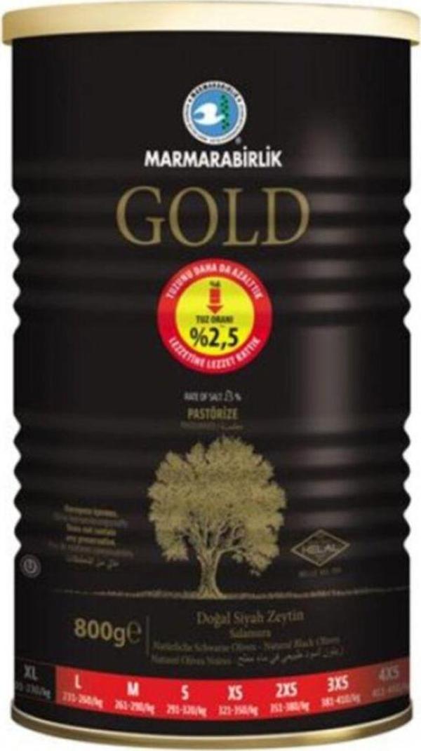 MarmaraBirlik Gold Siyah Zeytin 800 Gr  - 6'Lı Koli - Image 1