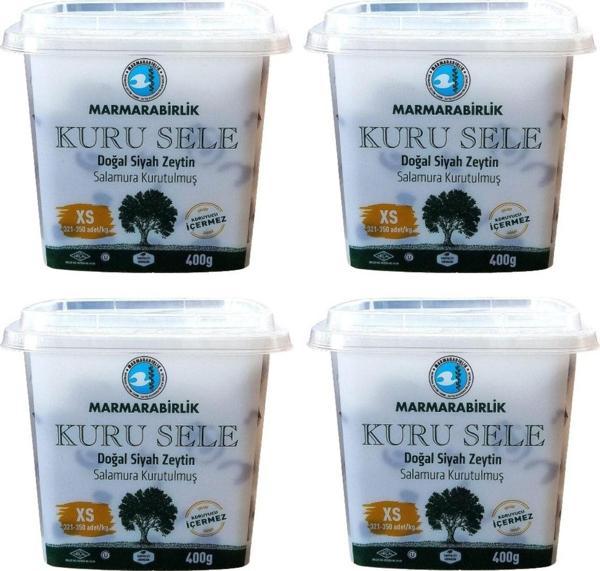 MarmaraBirlik Kuru Sele Siyah Zeytin (Xs) 400Gr*4Adet - Image 1