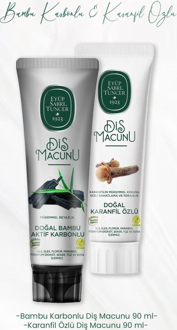 Eyüp Sabri Tuncer Diş Macunu Bambu Karbonlu 90 Ml Ve Karanfil Özlü 90 Ml - Image 1