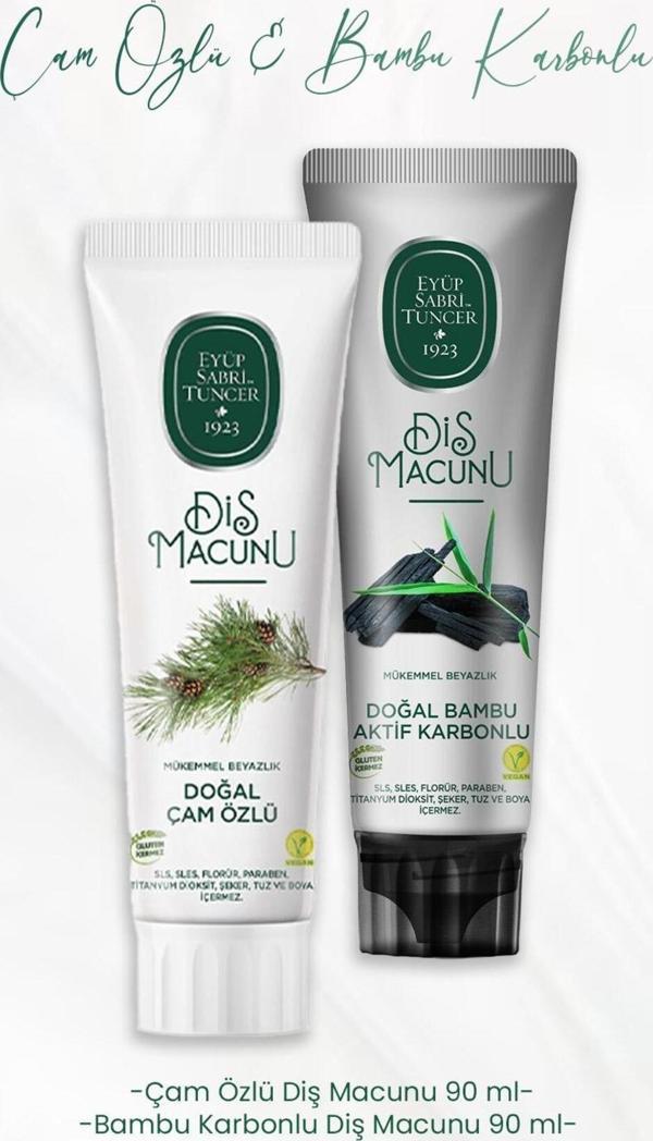 Eyüp Sabri Tuncer Diş Macunu Çam Özlü 90 Ml Ve Bambu Karbonlu 90 Ml - Image 1