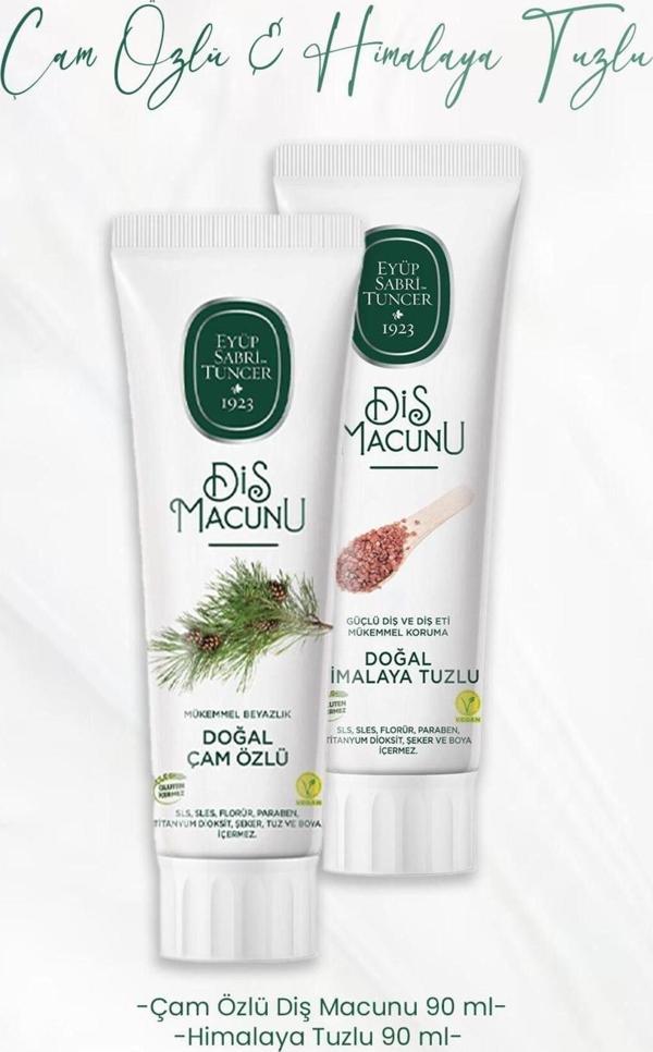 Eyüp Sabri Tuncer Diş Macunu Çam Özlü 90 Ml Ve Himalaya Tuzlu 90 Ml - Image 1